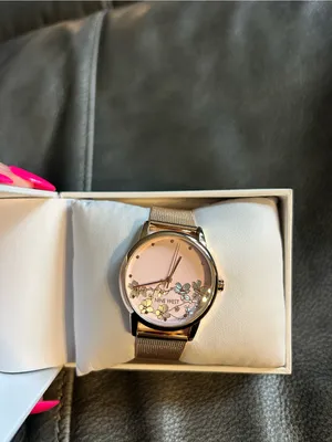 Nine West Women's Quartz Rose Gold-Tone Stainless Steel Mesh Band and Flower‎ Watch, 35mm thumbnail 7