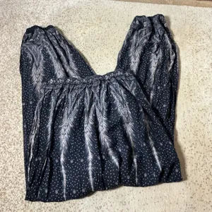 Bohemian Peacock‎ Feather Print Harem Pants Boho Smocked Waist Joggers thumbnail 7