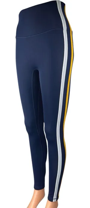 All Access x Bandier Women's Blue Striped Yoga Athletic Leggings Pants Size S thumbnail 1