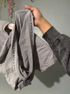 Lululemon Striped Short Sleeve Athletic Top Estimated Size 4/6 thumbnail 4