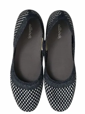 Allbirds Women Tree Breezer Slip On Shoes Navy and White Knit Ballet thumbnail 3
