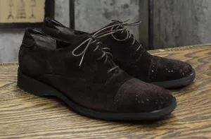 Bruno Magli Womens Vintage Suede Lace Up Oxford Dress Shoes Brown 5.5B thumbnail 1