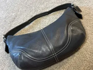 Vintage Coach Soho Hobo Bag Black Leather Style 9464 y2k style thumbnail 4