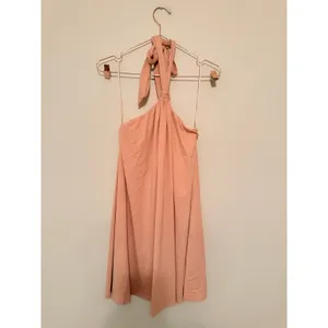 Susana Monaco Mini Dress Women S Peach Twisted Halter Neck Jersey‎ Summer A-Line thumbnail 2
