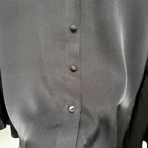 Alice + Olivia Myrtle Trumpet Sleeve Black Silk Blouse XS thumbnail 9