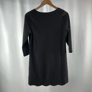 Lulus Love It All Three-Quarter Sleeve Scalloped Shift Dress in Black‎ Size XS thumbnail 6