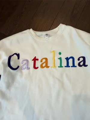 Nice Santa Catalina Island Rainbow Letter Sweatshirt White Size Small - C4-112 thumbnail 5