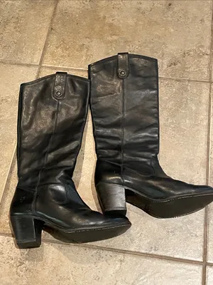 FRYE Jackie Button Leather Tall Boots Women's 8B Black Knee High 76575 thumbnail 15