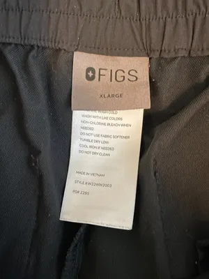 Figs Pro Women XL Black Scrub Trouser Pant Stretch Pockets Straight Leg Medical thumbnail 7