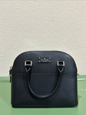 kate spade Black Leather Satchel with Gold Hardware thumbnail 2