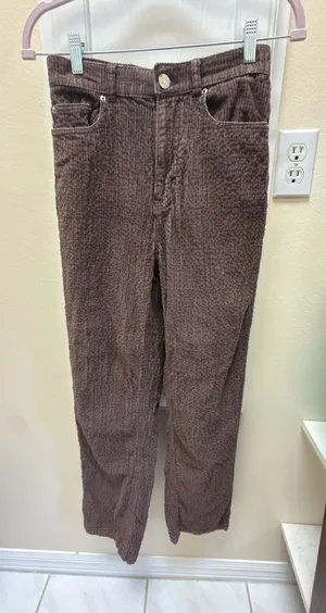 BDG High-Rise Baggy Bubble Corduroy Pants in Brown thumbnail 1
