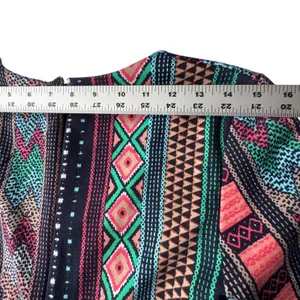 Judith March Bell Sleeve Mini Dress‎ Womens Medium Geometric Tribal Print Retro thumbnail 6