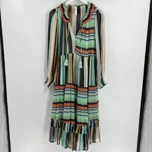 Anthropologie The Marais Printed Striped Chiffon Maxi‎ Dress Size XS Boho Chic thumbnail 4