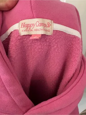 Happy camper pink raspberry puff series hoodie pullover preppy small casual infl thumbnail 7