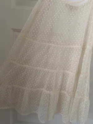 Chelsea & Violet Cream Swiss Dot Tiered Mesh Top Extender thumbnail 2