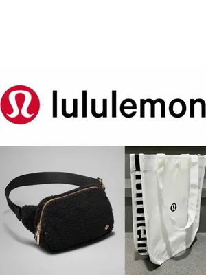 LULULEMON Everywhere Belt Bag Large 2L Fleece,Black/Gold, NWT+FREE shopping Bag thumbnail 2