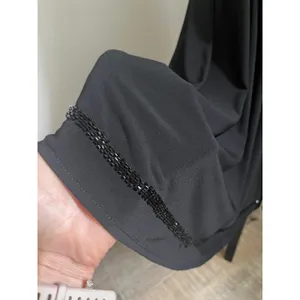 Black Beaded Waist Cocktail Dress 6 Halter Keyhole‎ LBD Elegant Glam Minimalist thumbnail 13