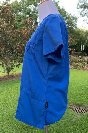Peaches Royal Blue Scrub Top Small S thumbnail 3