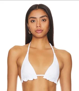 Superdown Anneke Swim‎ Bikini Top in White Sz L thumbnail 1
