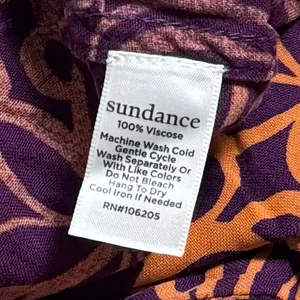 Sundance Orange Purple‎ Floral Abstract Print Pull on Pants Coastal Lagenlook M thumbnail 9