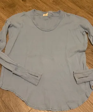 We The Free Light Blue Long-Sleeve Scoop Neck Top by xs thumbnail 1
