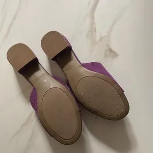 Rampage Purple suede mules wide heel thumbnail 3