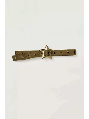 Free People Bohemian Grunge 90s Zoa Star Buckle Hip Belt Medium Large NWT thumbnail 5