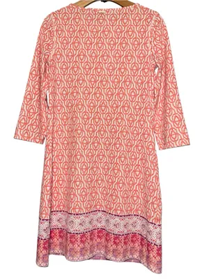 Cabana Life Women’s Size S Pink Coral White Medallion Patterned Mini Dress thumbnail 3