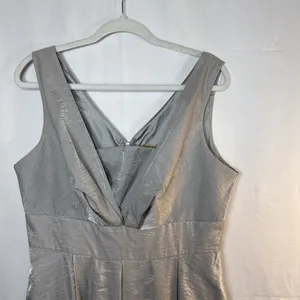 Midnight Velvet Silver Sleeveless MIDI Dress Preowned Size 12 thumbnail 3