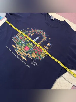 Vintage Bobbie Brooks Woman T Shirt Grandma’s Garden Plus Size 26/28 Cats Birds thumbnail 7
