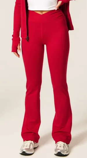 Gilly Hicks Womens Active Recharge Bootcut Yoga Flare Pant Crimson Red Small thumbnail 1
