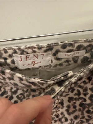 7 for all mankind cheetah print denim skirt 12 thumbnail 3
