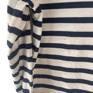 Sanctuary Women's Size Small Striped Navy Cottage Long Sleeve Lace Hem‎ Top thumbnail 7