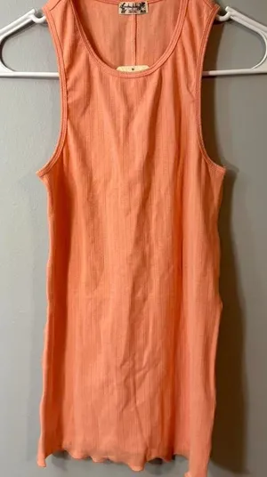 NWT Free People orange tank‎ top Size S thumbnail 1