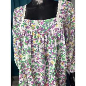 Hope & Harlow Floral‎ Print Square Neck Long Sleeve Blouse Top L thumbnail 3