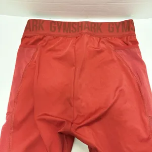 GYMSHARK Leggings Women Sz Medium Full length Contouring Red Side Pockets B3a6s thumbnail 4