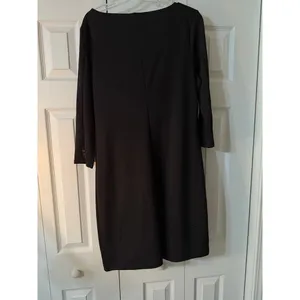 Old Navy‎ Women's Large Straight Black Dress 3/4 sleeves thumbnail 4