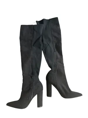 EXPRESS Pull On Black Knee High Stretch Boots Size 8 NEW NWT thumbnail 2