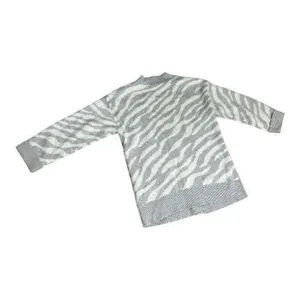 Everlane Alpaca Zebra Print Heathered Grey Cardigan Size L Sweater Button Front thumbnail 5