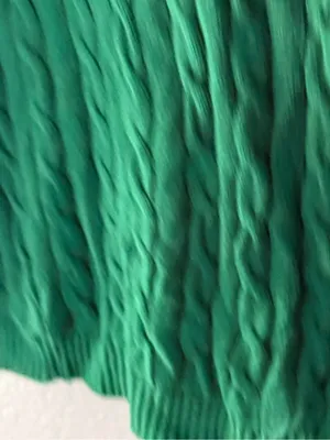 Cable Knit Crewneck Sweater Green Size L thumbnail 4