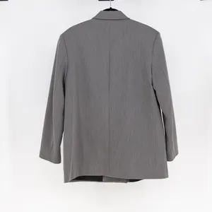 Zara Women's Double Breasted Oversized Lapel Collar Blazer Jacket Gray Small thumbnail 4