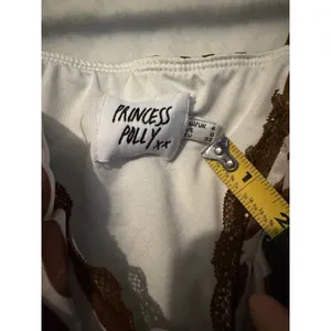 Princess Polly Zebra Print Lace‎ Trim Crop Top Brown White Camisole Size 0 thumbnail 4