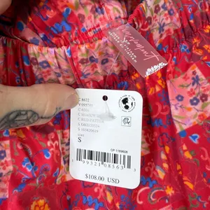 NEW FP Movement Free People Game Day Meadow Red Patter Printed Barrel Leg Pants thumbnail 10
