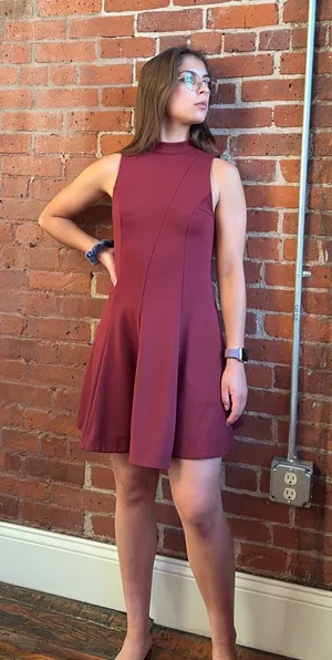 Free People Maroon Halter Dress Open Back thumbnail 1