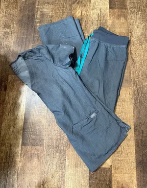 Figs Gray Scrub Set Pants and Top thumbnail 1