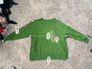 AERIE | Bright Green Terry Sherpa Crewneck Oversized Pullover Sweater Sz XXL thumbnail 7