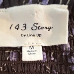 143 Story By Line Up Sz M Floral Maxi Brown Lavendor Front Slit Dress thumbnail 15