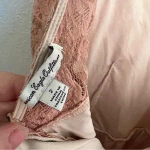American Eagle Womens Sz 2 Lace Dress Fit & Flare Light Pink Scoop Neck Low Back thumbnail 10