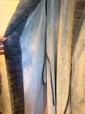 👘👘👘BOGOHO👘👘👘Plush Shawl Collar Women's Robe in Gray-Large thumbnail 14