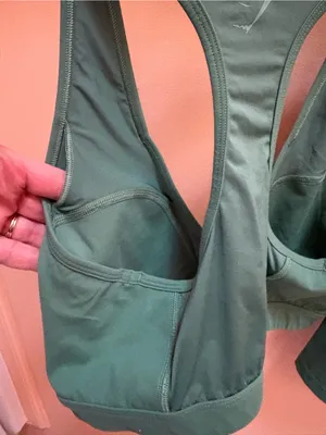 Gymshark x Whitney Simmons Sage Green Twist Front Sports Bra & Biker Shorts Set thumbnail 11